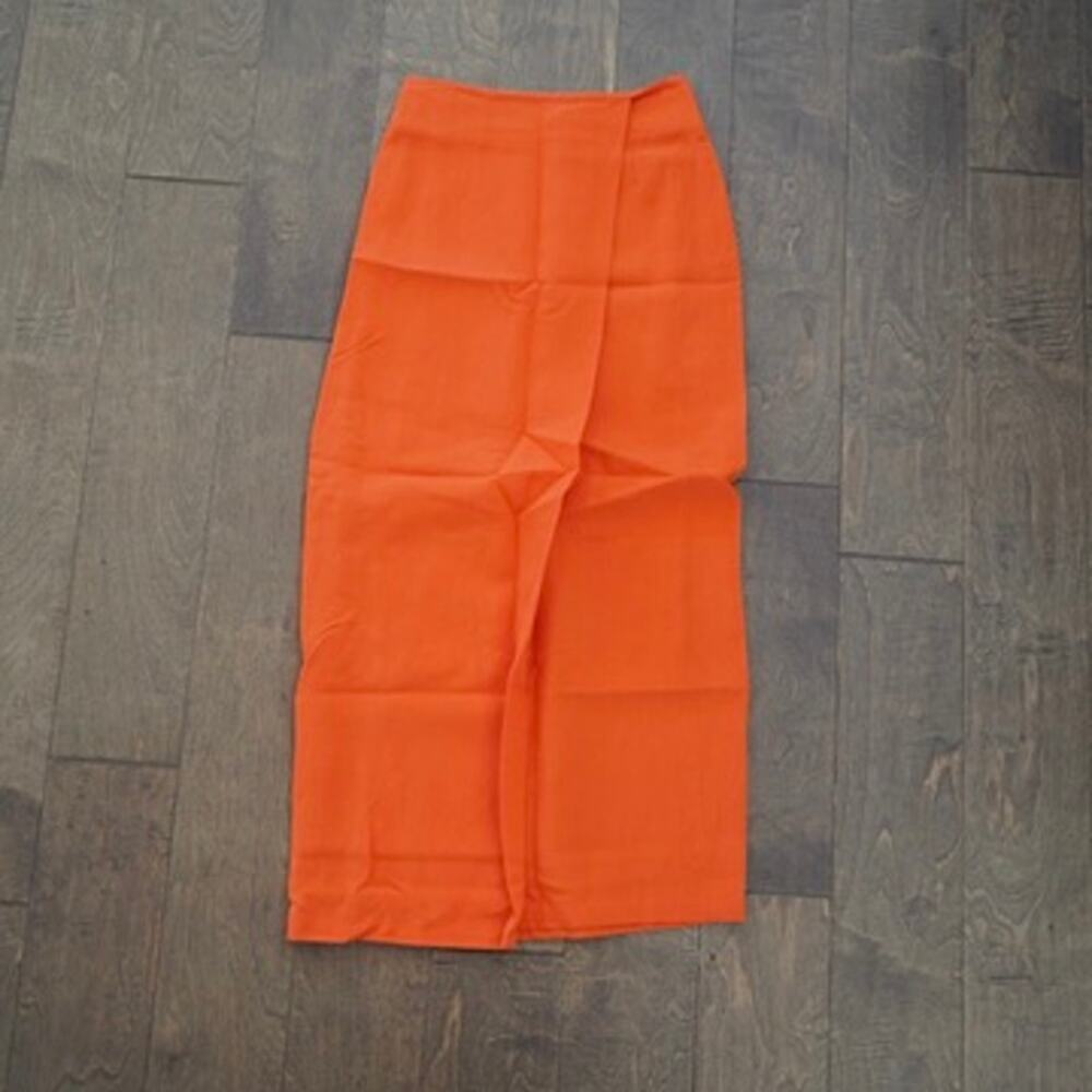 Mara Hoffman Front Slit Midi Skirt Orange Womens Size 00